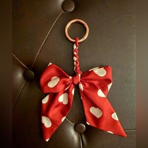 Brand New Handmade Red Heart Bow Keychain